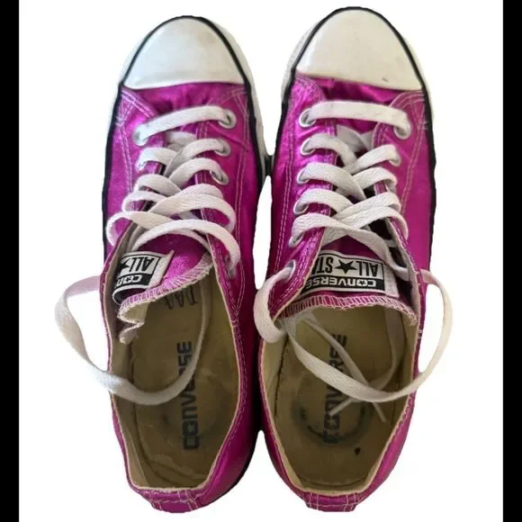 Converse Women's Chuck Taylor Metallic Pink All-Star Women’s  Shoes Size 8 - Picture 4 of 8